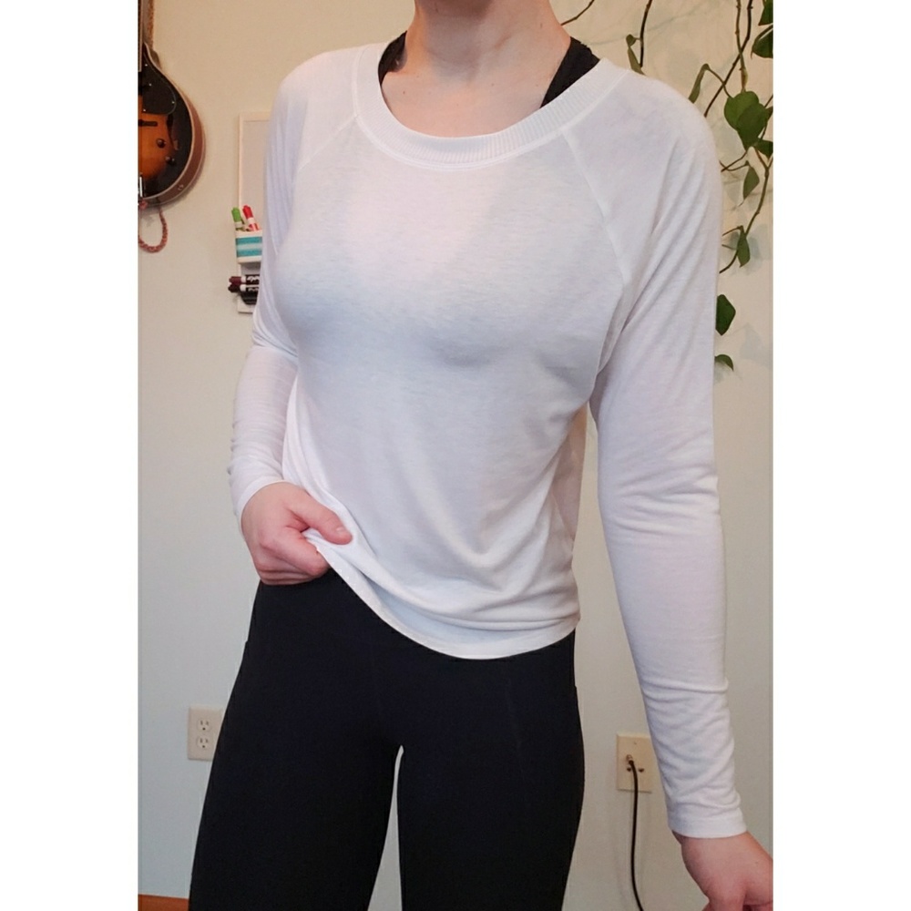 Athleta White Long Sleeve Top